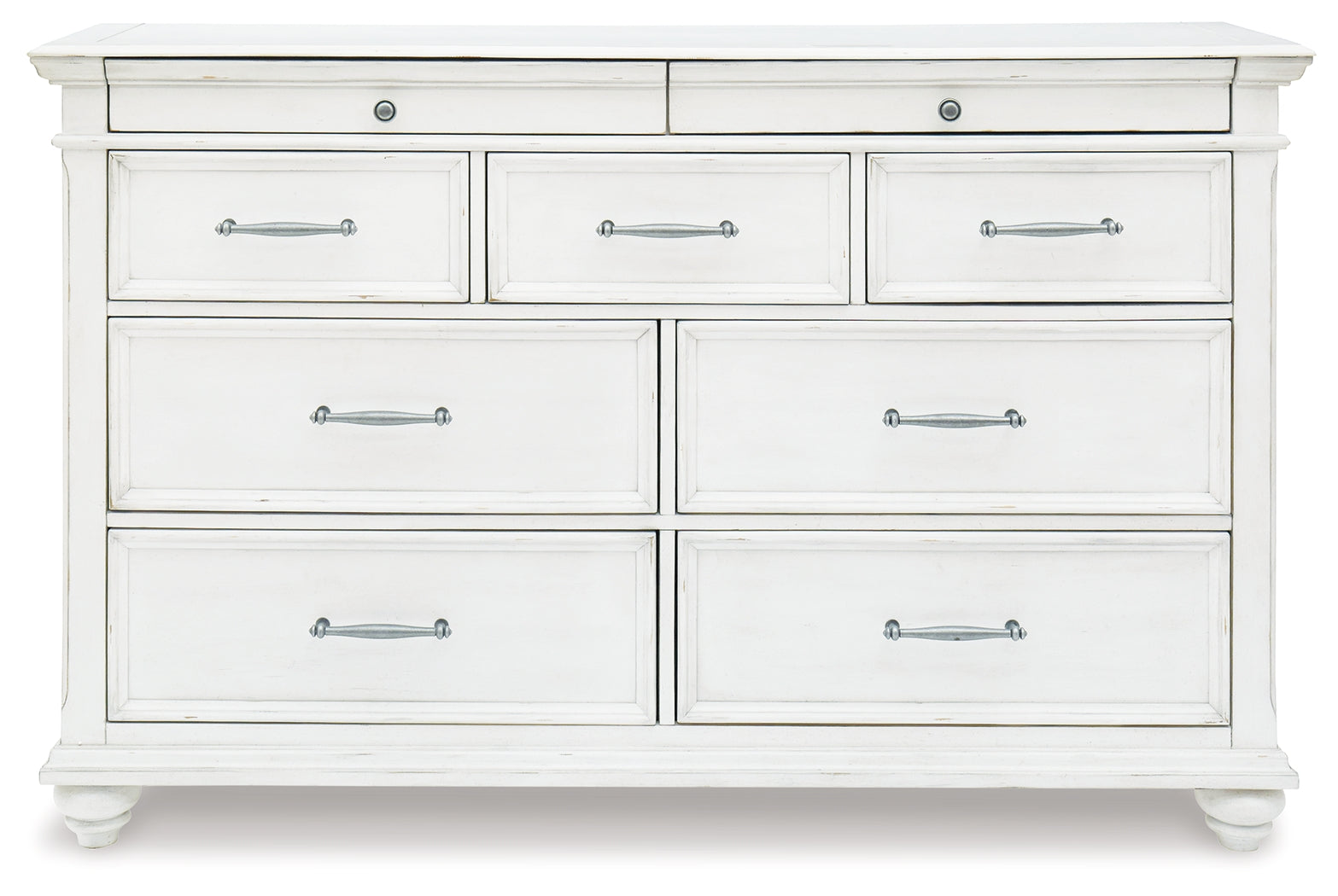 Kanwyn King Upholstered Panel Bed, Dresser and Nightstand