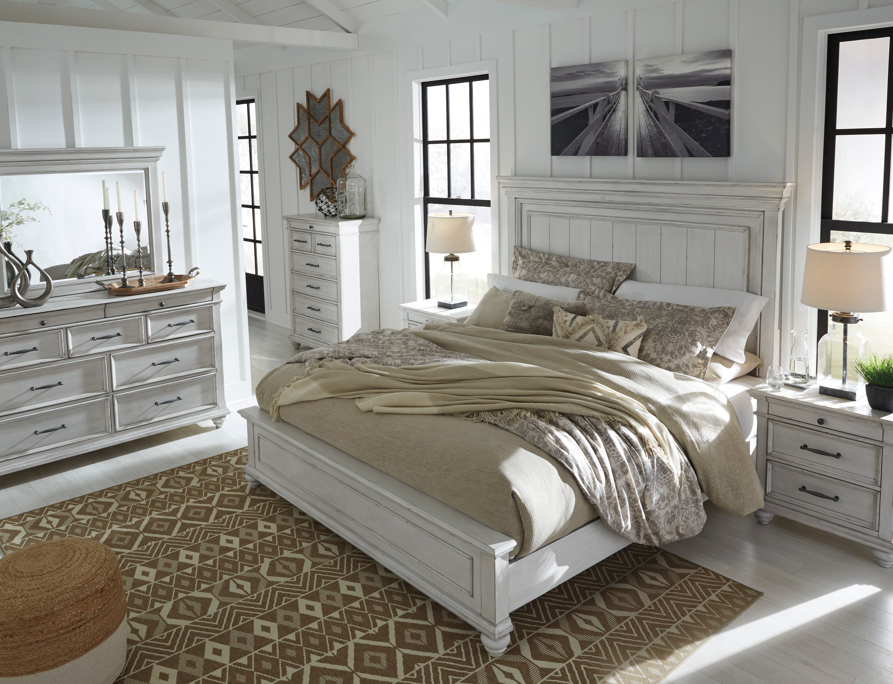 Kanwyn Panel Bedroom Set - Whitewash - MyWaynesHome #