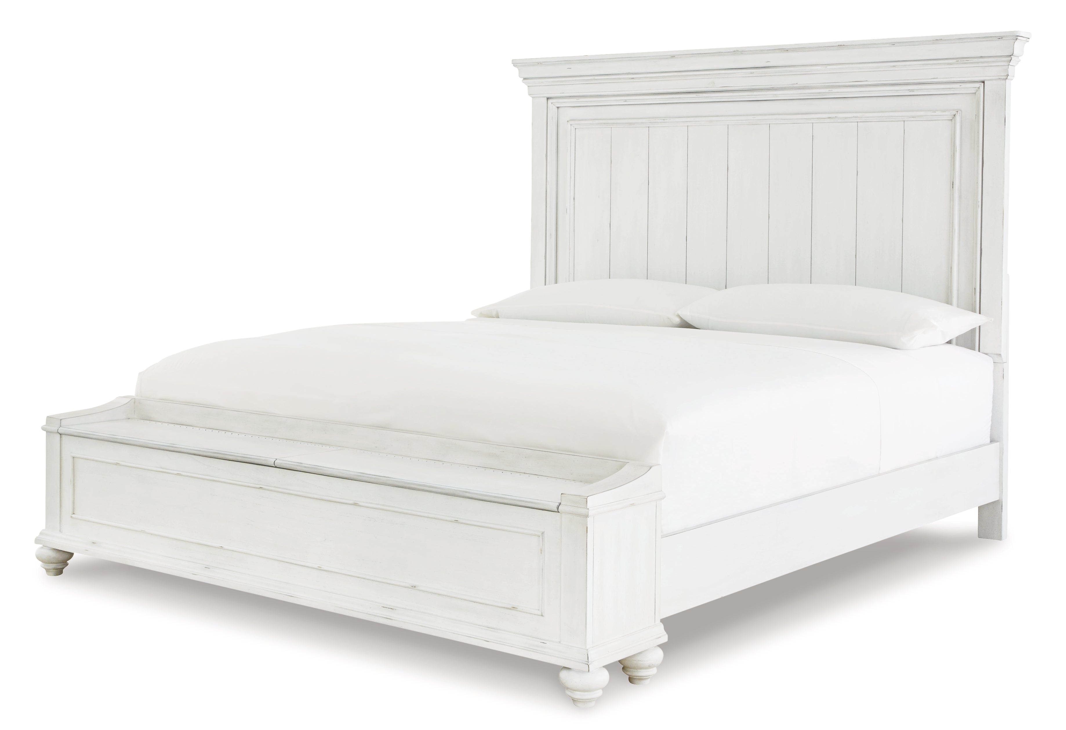 Kanwyn King Panel Bed with Storage, Dresser and Mirror