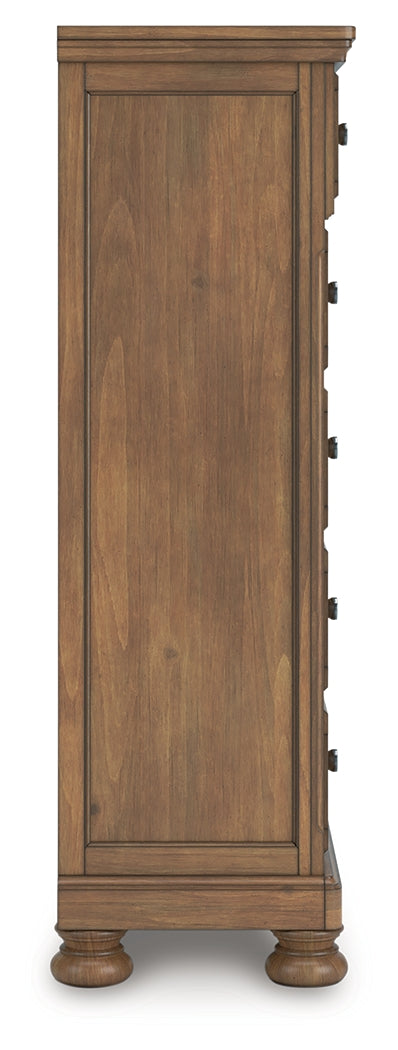 Feddinger Queen Panel Bed, Dresser, Mirror, Chest and Nightstand