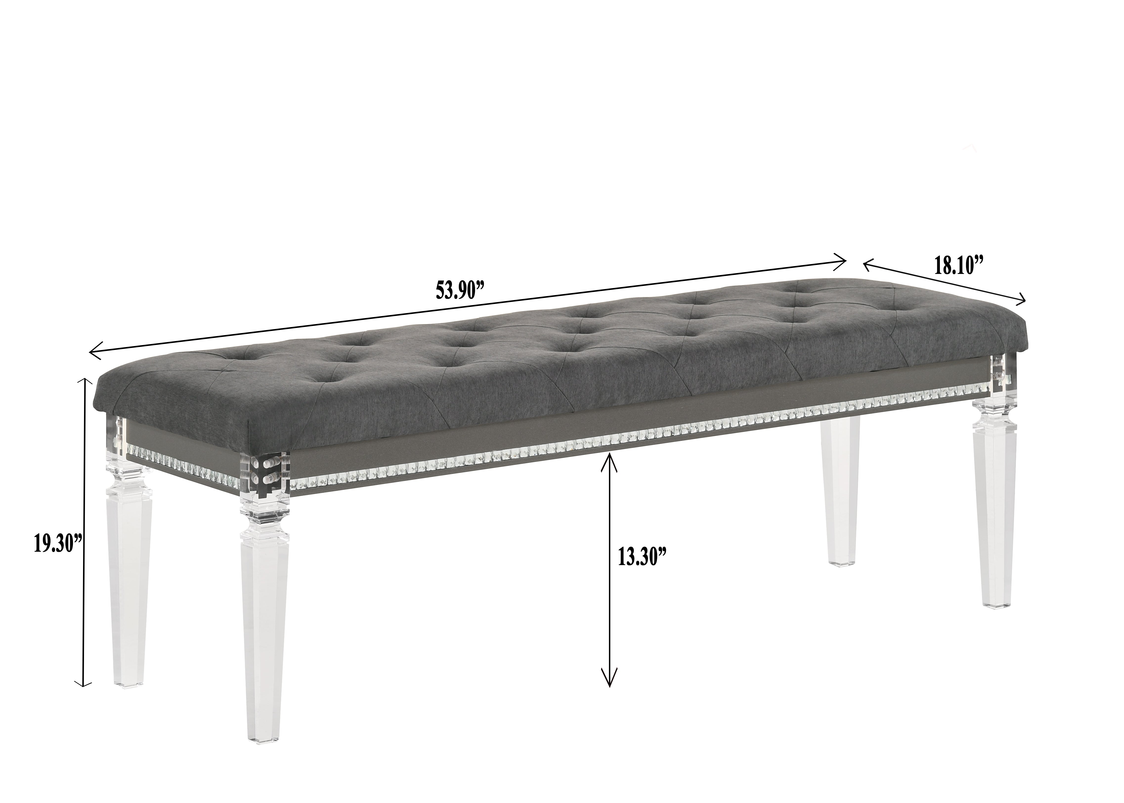 Giovani Dark Gray Bedroom Bench - MyWaynesHome #