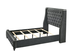 Giovani Gray Queen Upholstered Panel Bed - MyWaynesHome #
