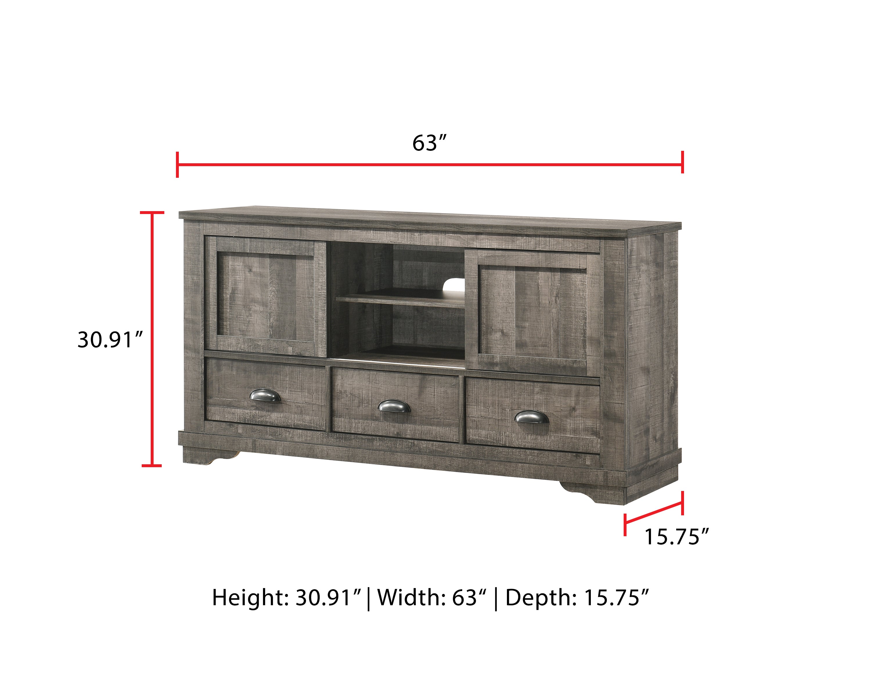 Coralee Gray 63" TV Stand - MyWaynesHome #