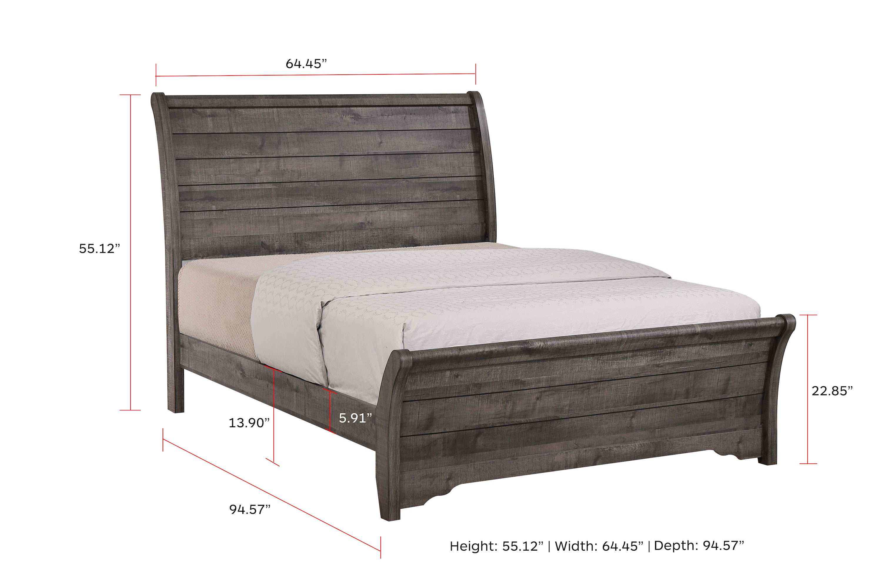 Coralee Gray Sleigh Bedroom Set - MyWaynesHome #