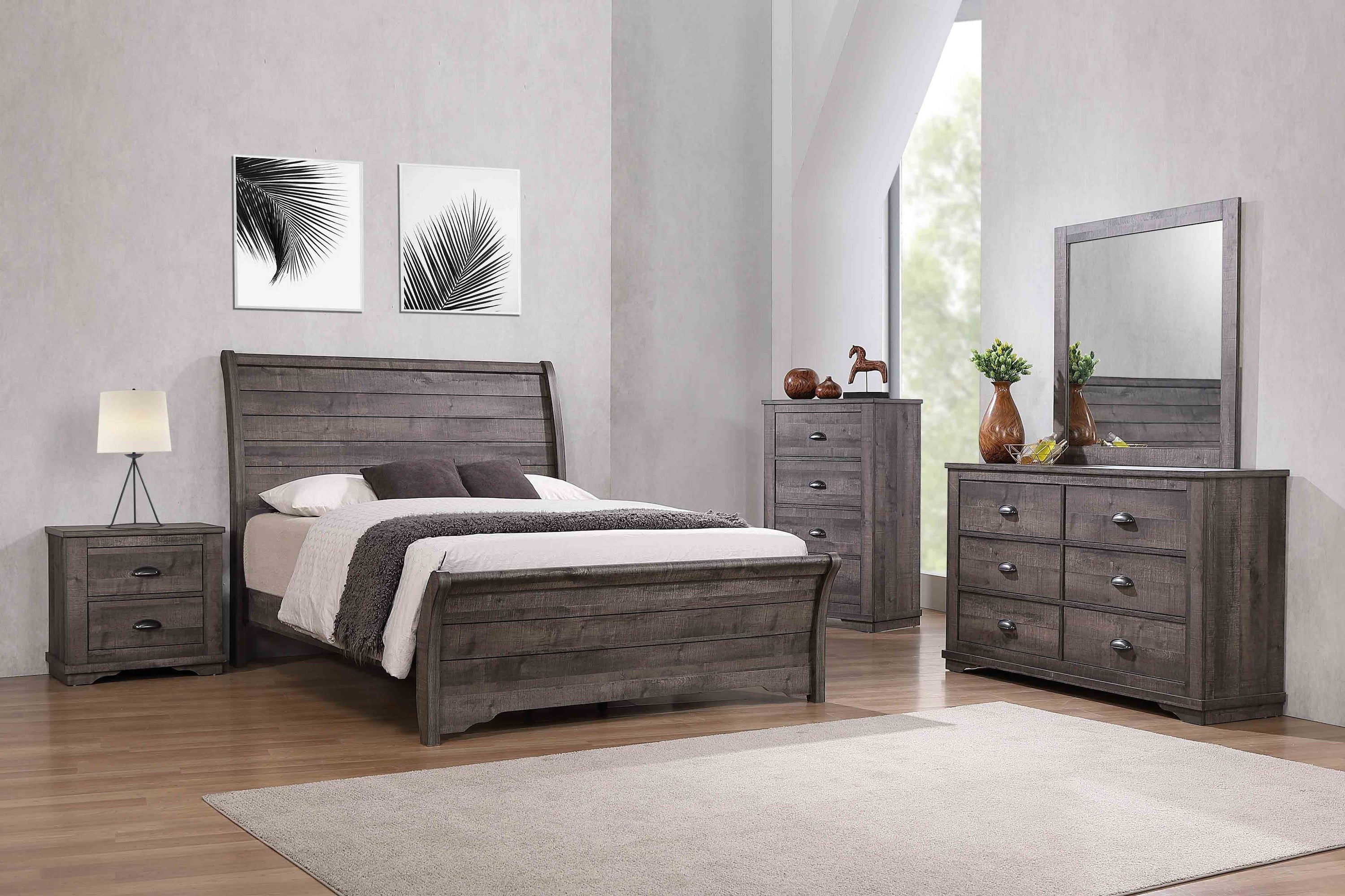 Coralee Gray Sleigh Bedroom Set - MyWaynesHome #