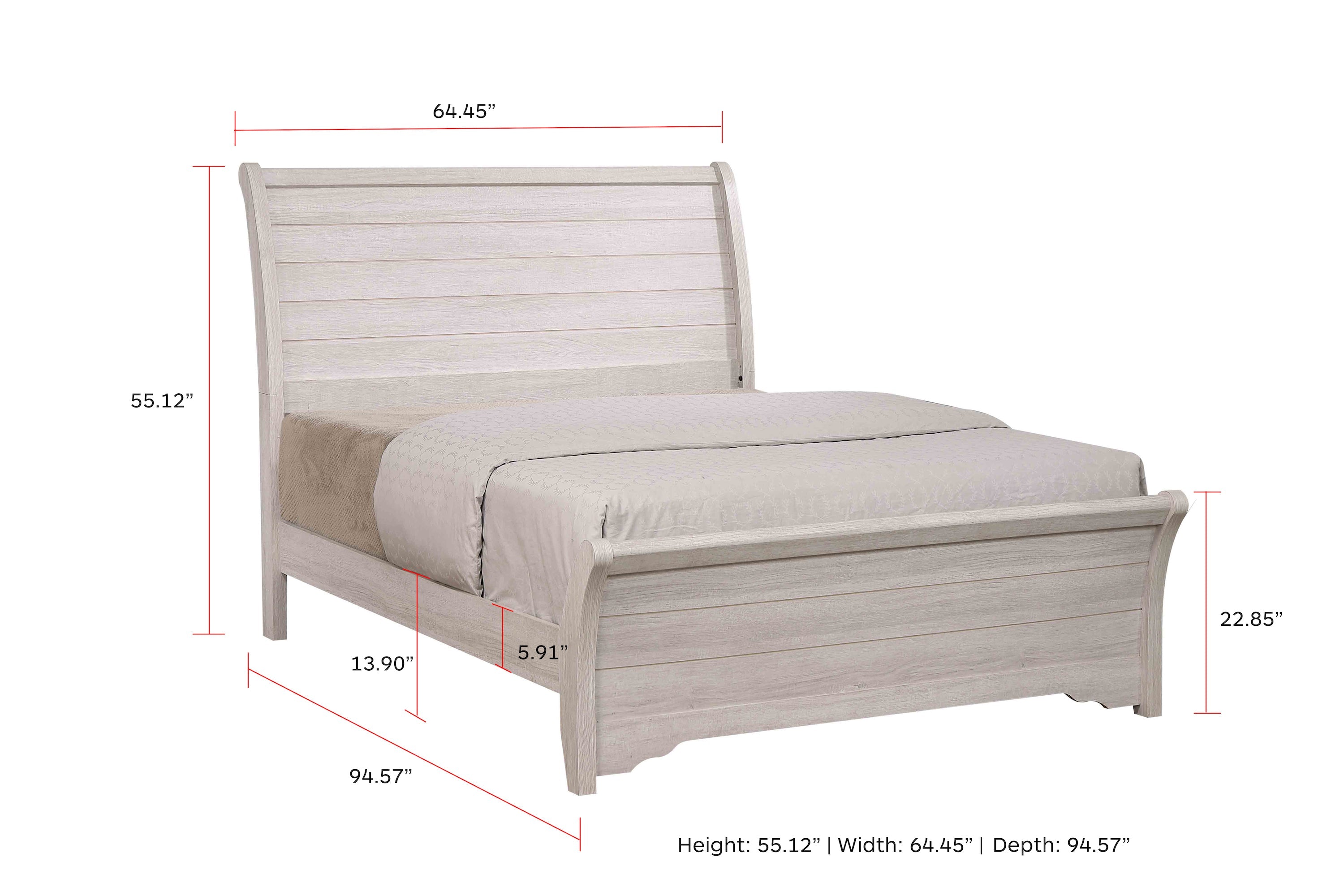 Coralee Chalk/Gray Sleigh Bedroom Set - MyWaynesHome #