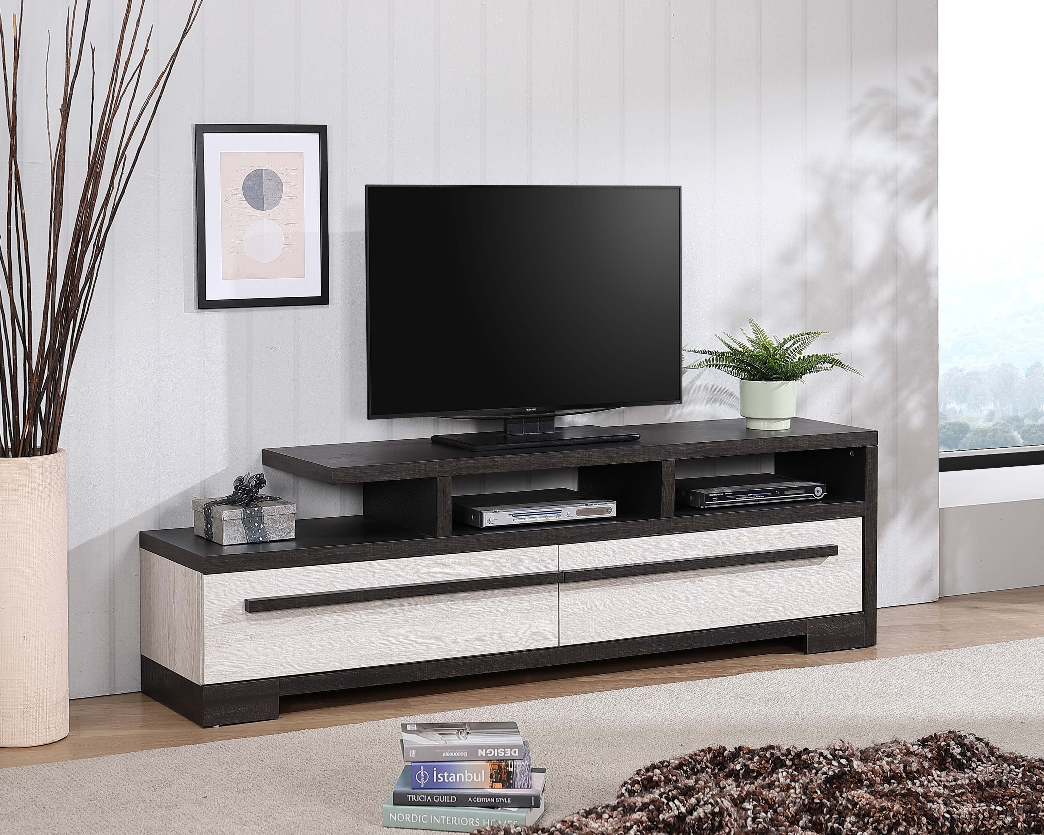 Remington Black/White 72" TV Stand - MyWaynesHome #