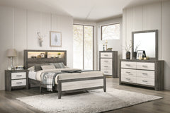 Rhett Brown/Cream Queen LED Platform Bed - MyWaynesHome #