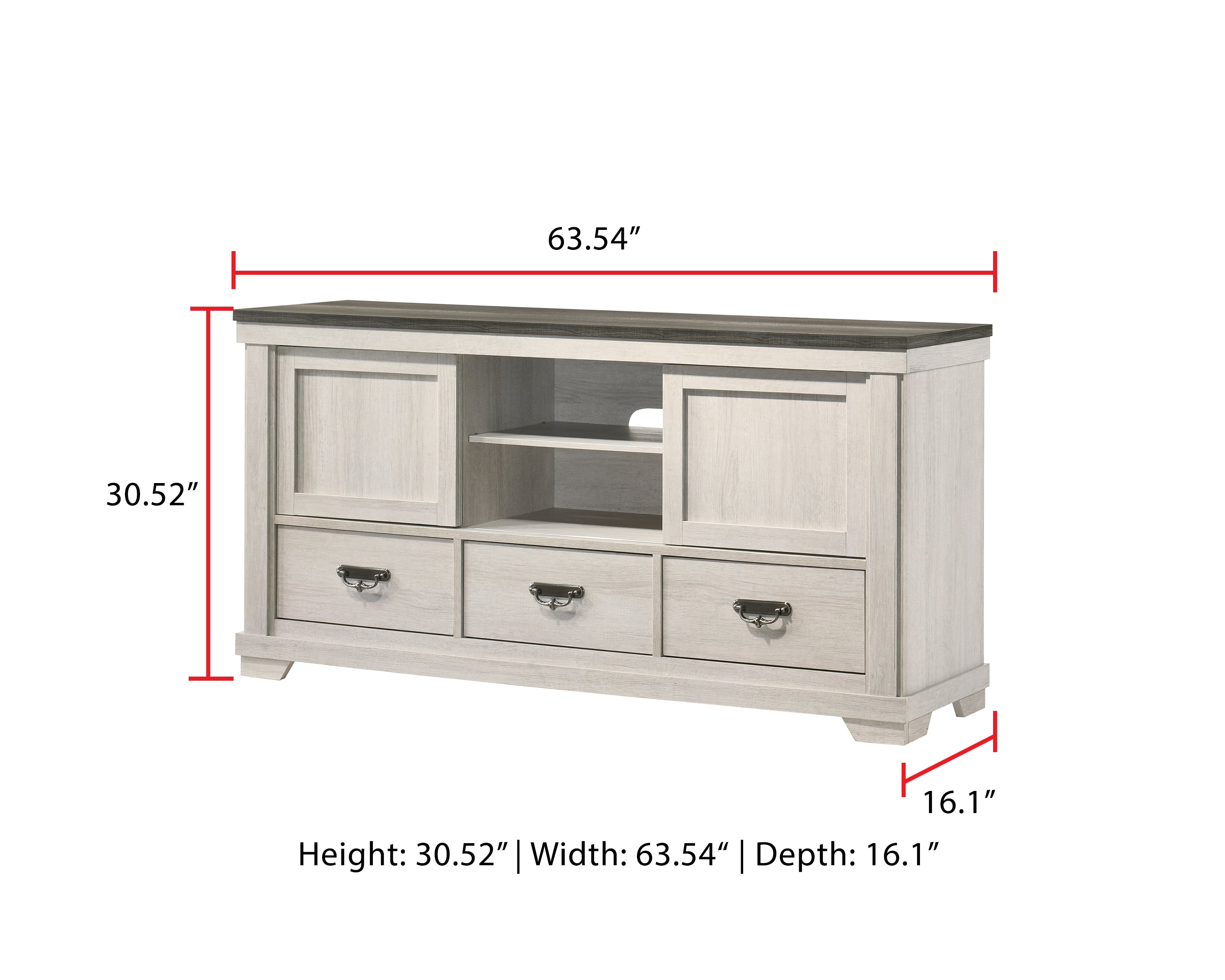 Leighton Cream/Brown TV Stand - MyWaynesHome #