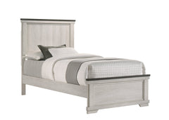 Leighton Cream/Brown Twin Panel Bed - MyWaynesHome #