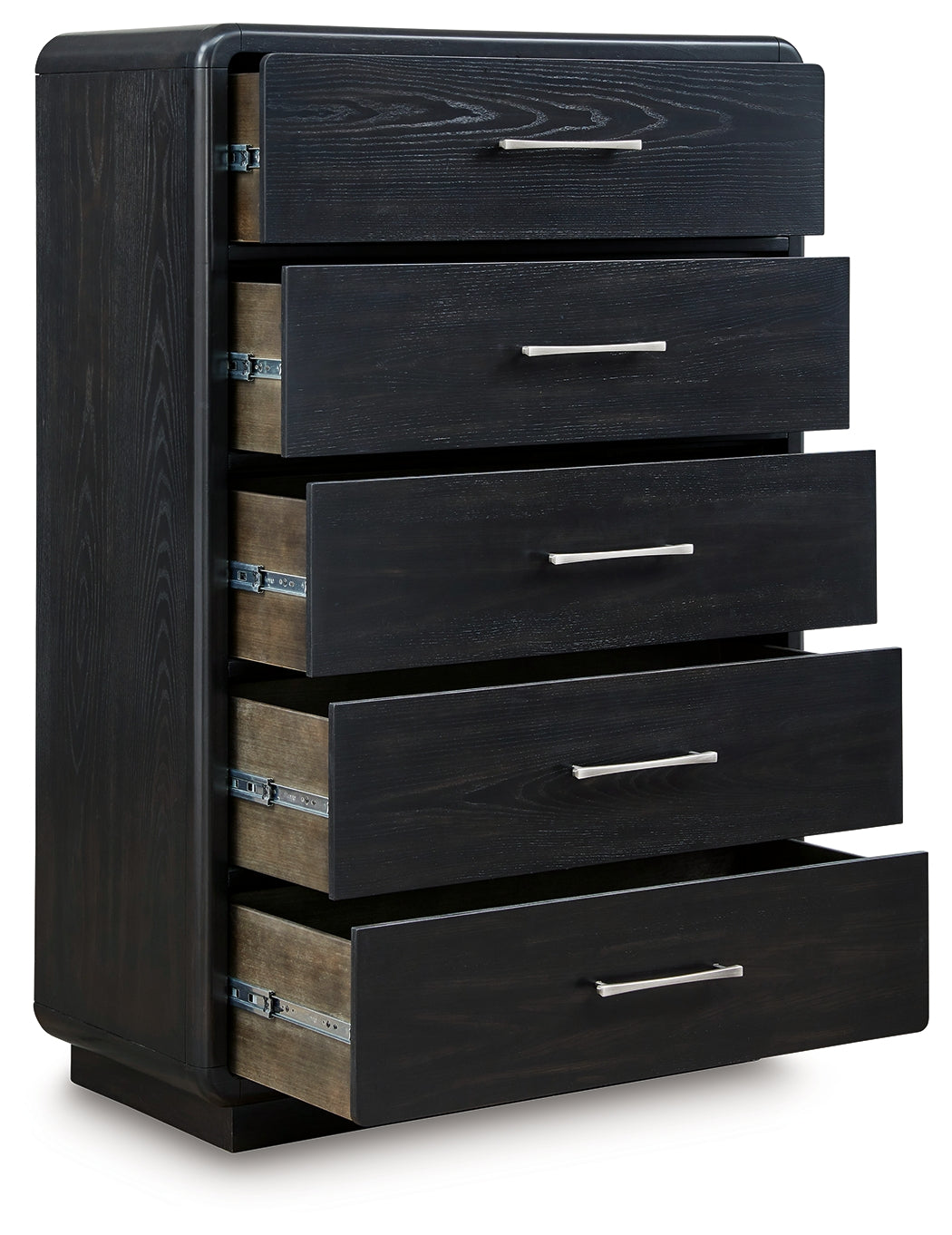 Rowanbeck King Panel Bed, Dresser, Mirror, Chest and Nightstand