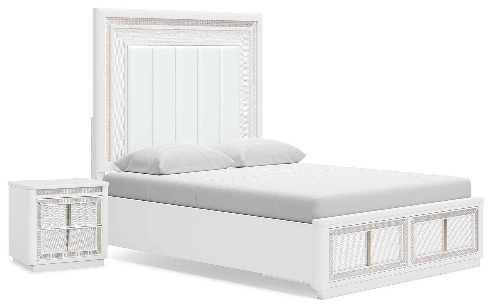 Chalanna Queen Panel Storage Bed and Nightstand