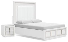 Chalanna Queen Panel Storage Bed and Nightstand