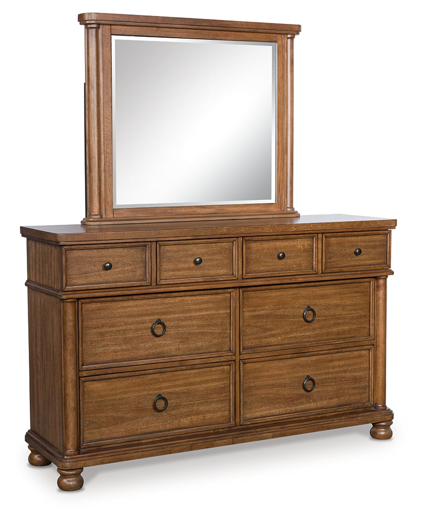 Rowlenstown Queen Poster Bed, Dresser and Mirror