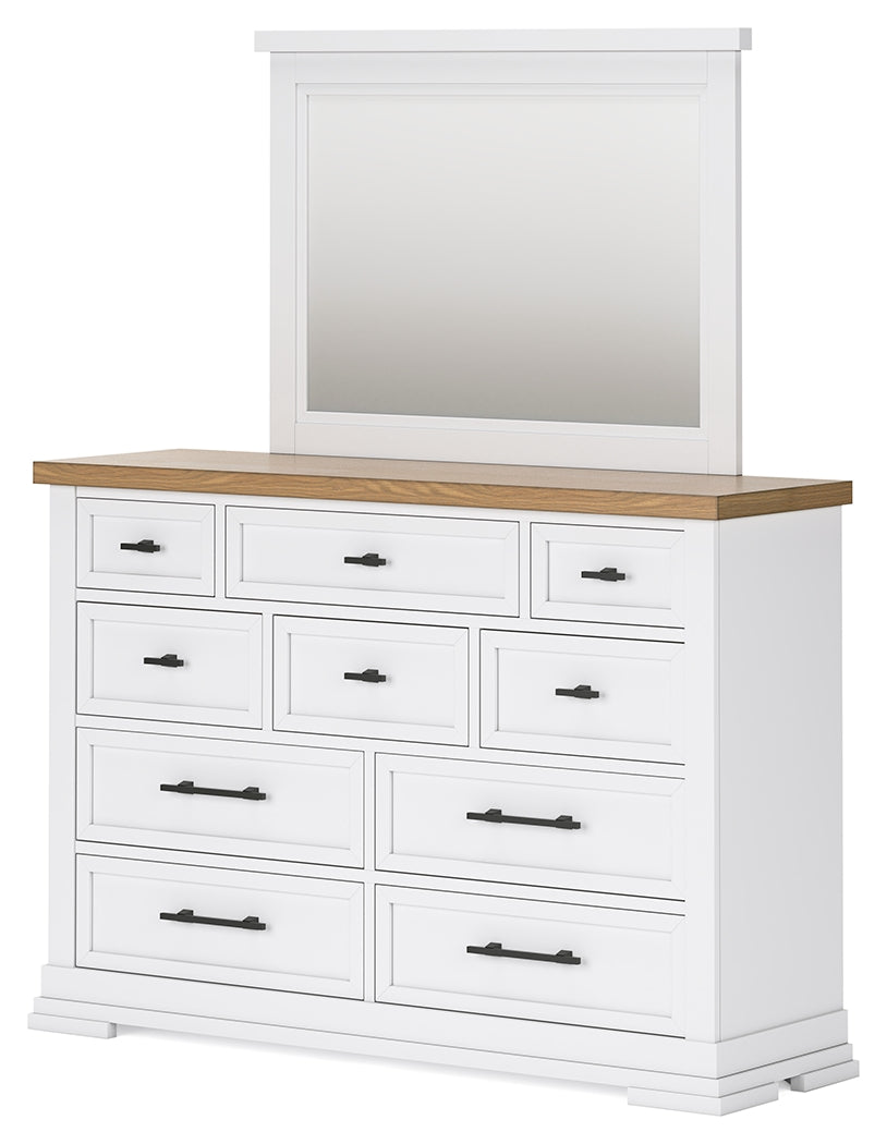 Ashbryn King Panel Storage Bed, Dresser, Mirror and Nightstand