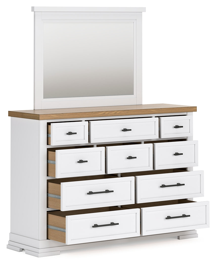 Ashbryn King Panel Bed, Dresser, Mirror and 2 Nightstands