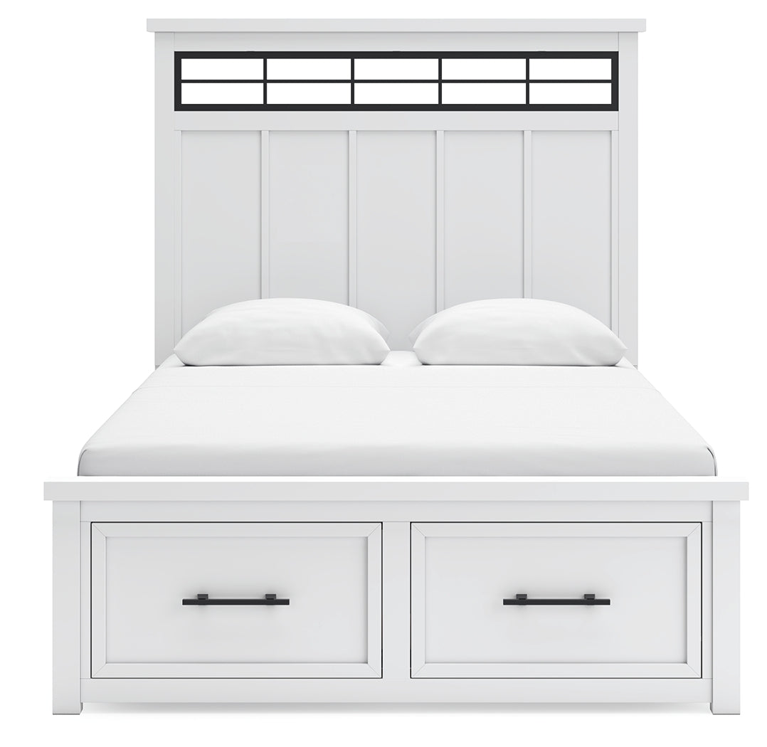 Ashbryn Queen Panel Storage Bed, Dresser, Mirror and 2 Nightstands