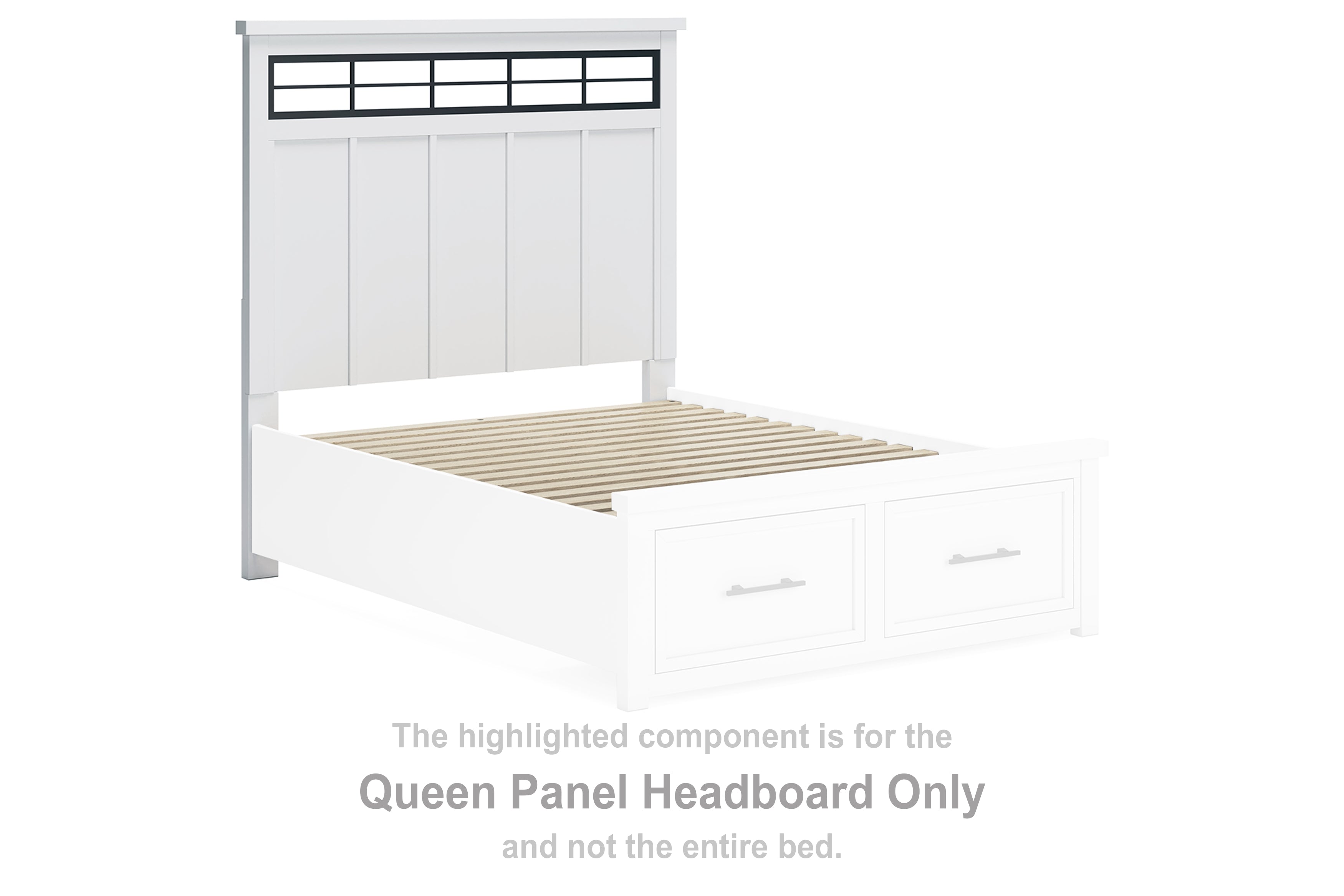 Ashbryn Queen Panel Headboard with Roll Slats
