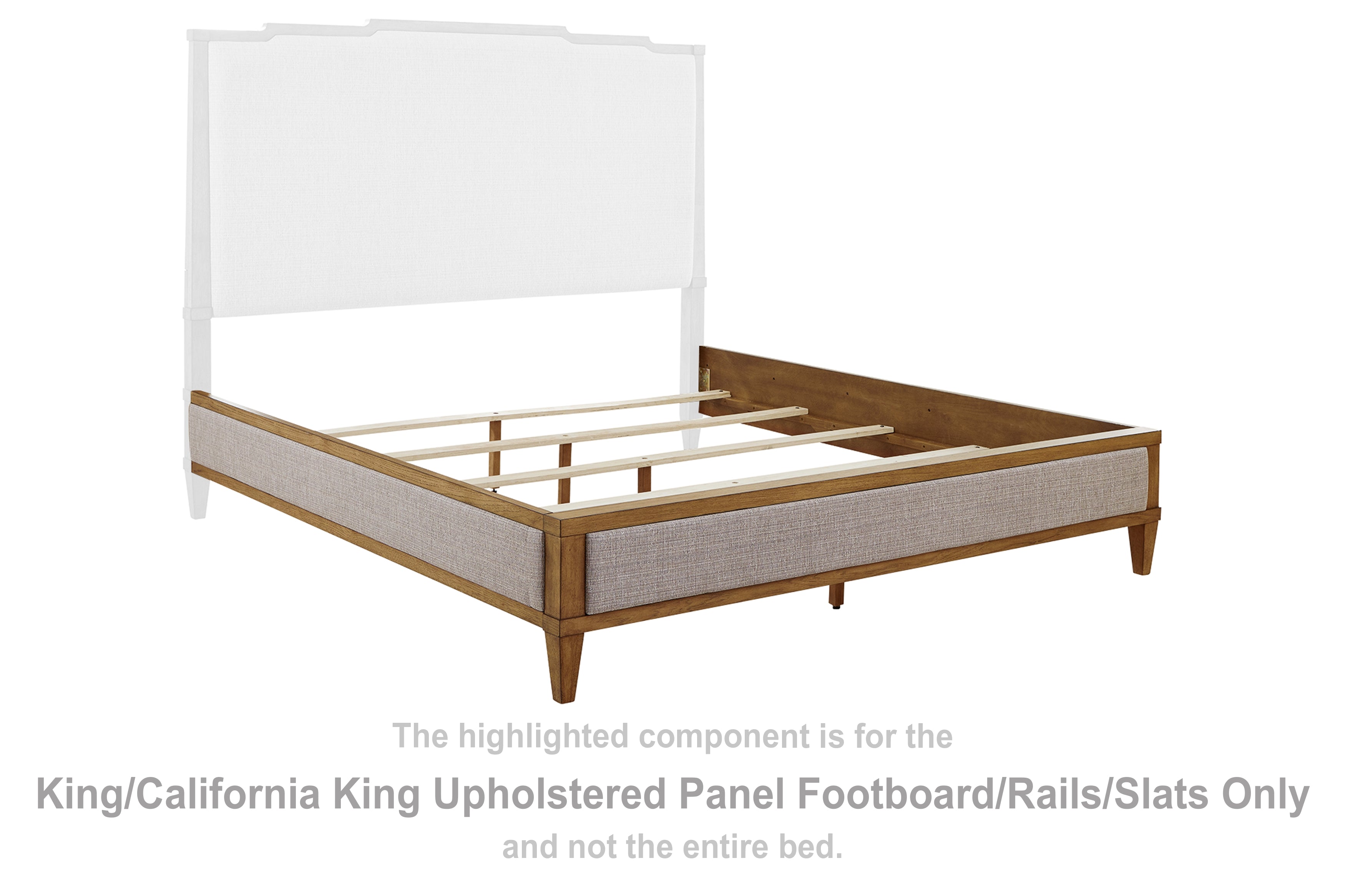 Sharlance King/California King Upholstered Panel Footboard/Rails/Slats