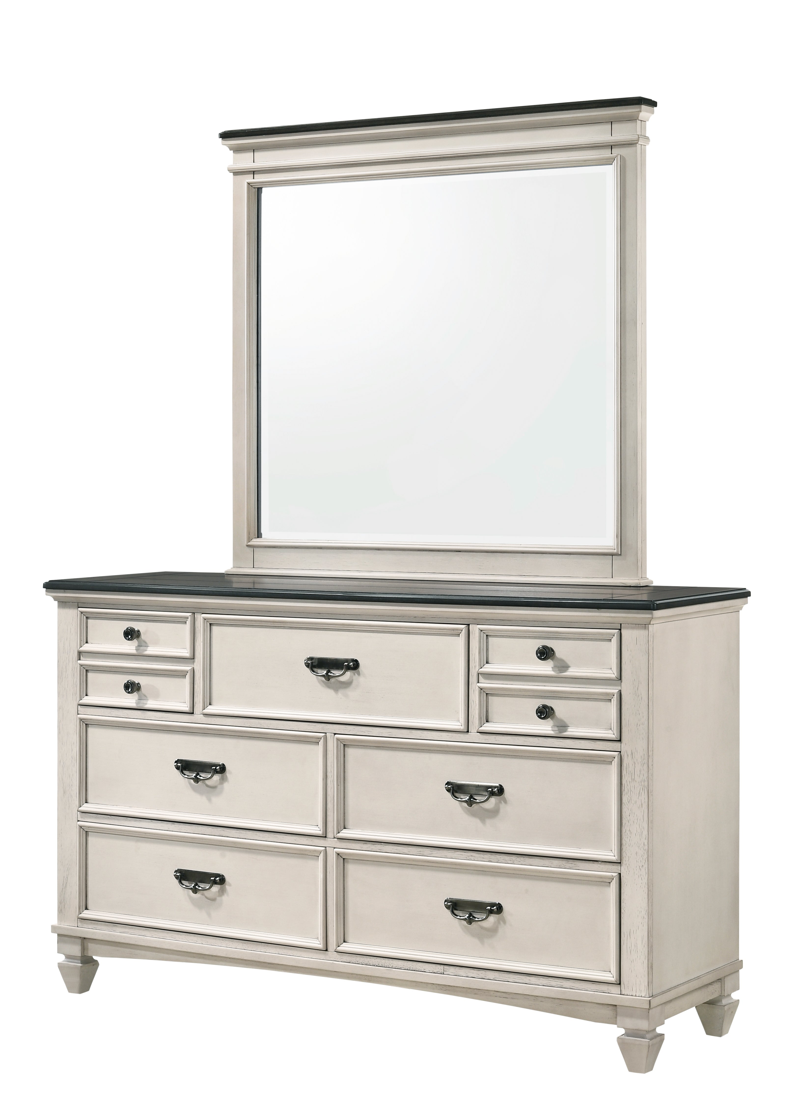 Sawyer Antique White/Brown Bedroom Mirror (Mirror Only) - MyWaynesHome #