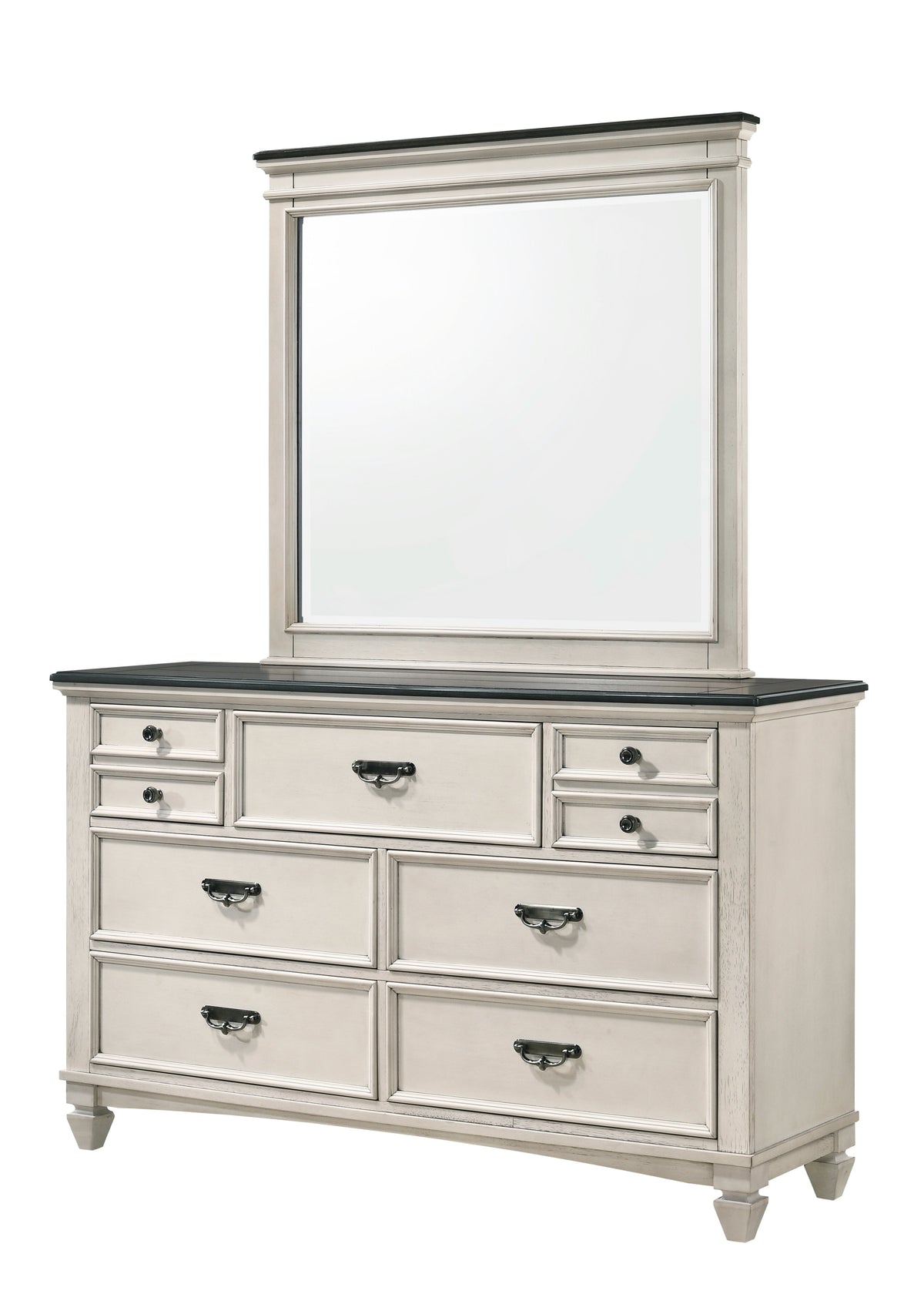 Sawyer Antique White/Brown Bedroom Mirror (Mirror Only) - MyWaynesHome #