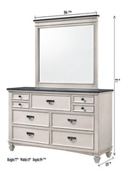 Sawyer Antique White/Brown Bedroom Mirror (Mirror Only) - MyWaynesHome #