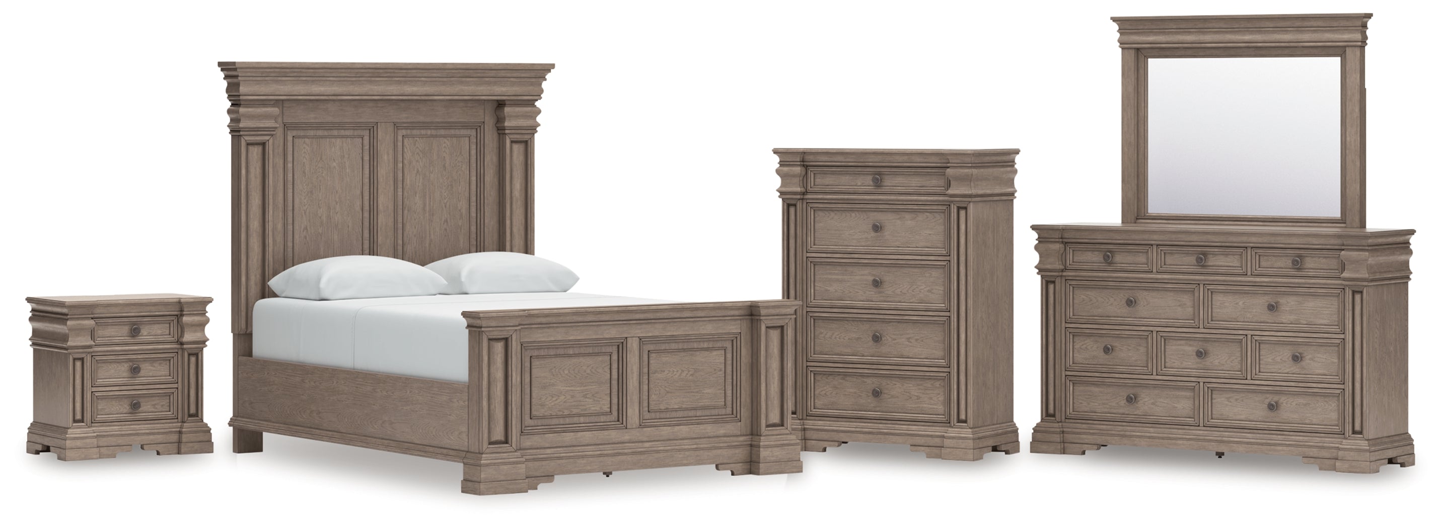 Blairhurst Queen Panel Bed, Dresser, Mirror, Chest and Nightstand