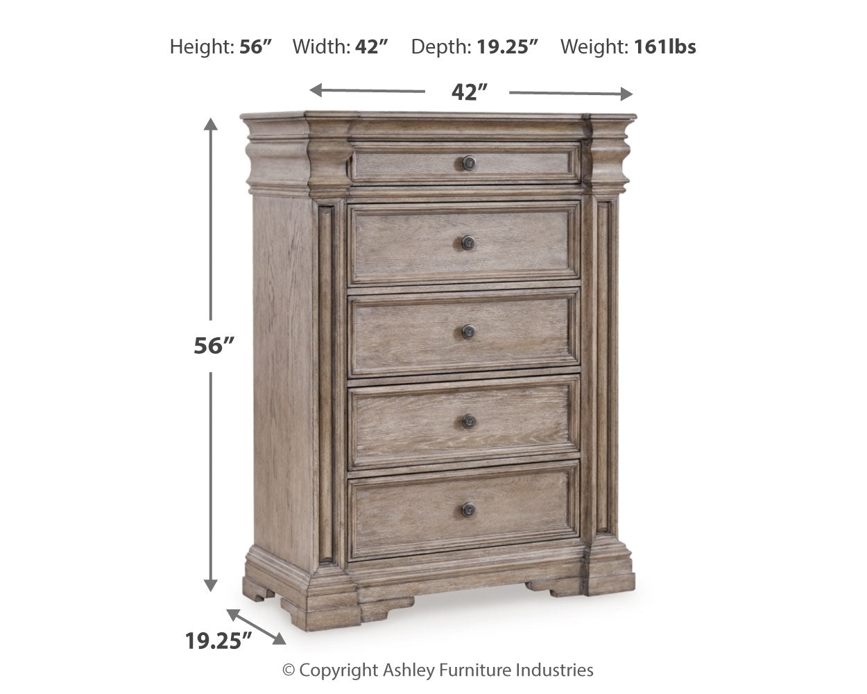 Blairhurst Queen Panel Bed, Dresser, Mirror, 2 Chests and Nightstand