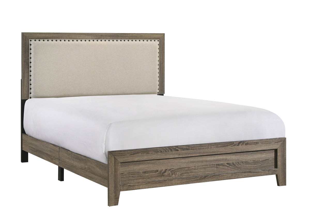 Mille Brownish Gray King Upholstered Bed - MyWaynesHome #