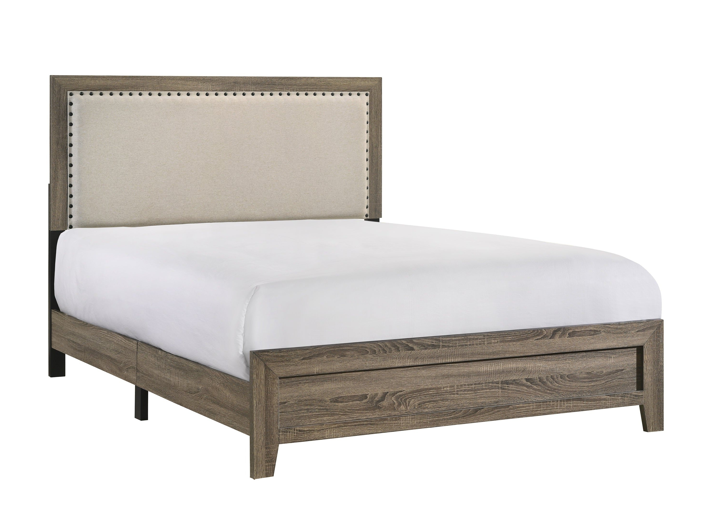 Mille Brownish Gray Queen Upholstered Bed - MyWaynesHome #