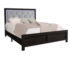 Jaylen Black Queen LED Panel Bed - MyWaynesHome #