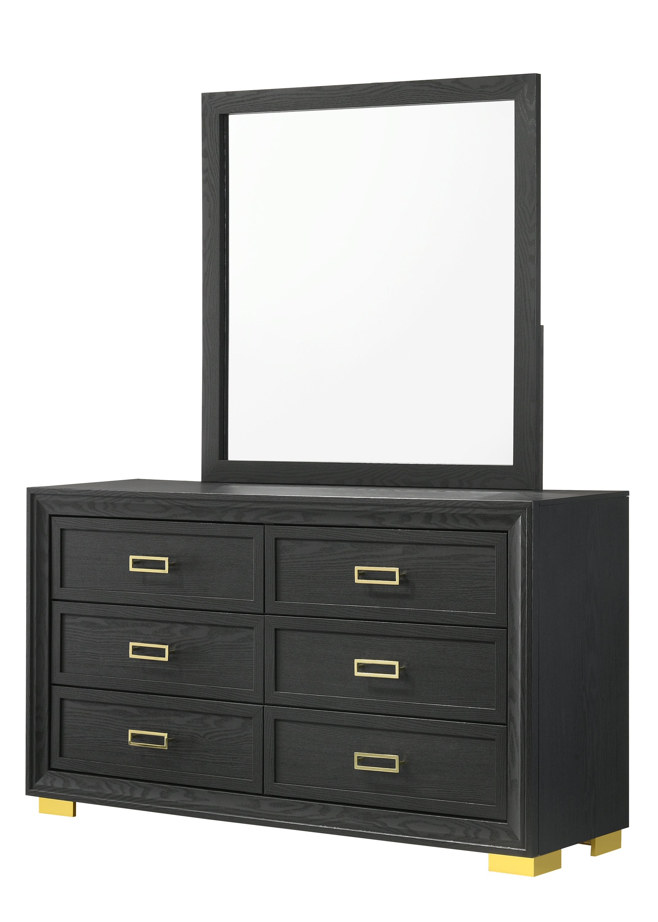 Pepe Black/Gold Panel Upholstered Bedroom Set - MyWaynesHome #