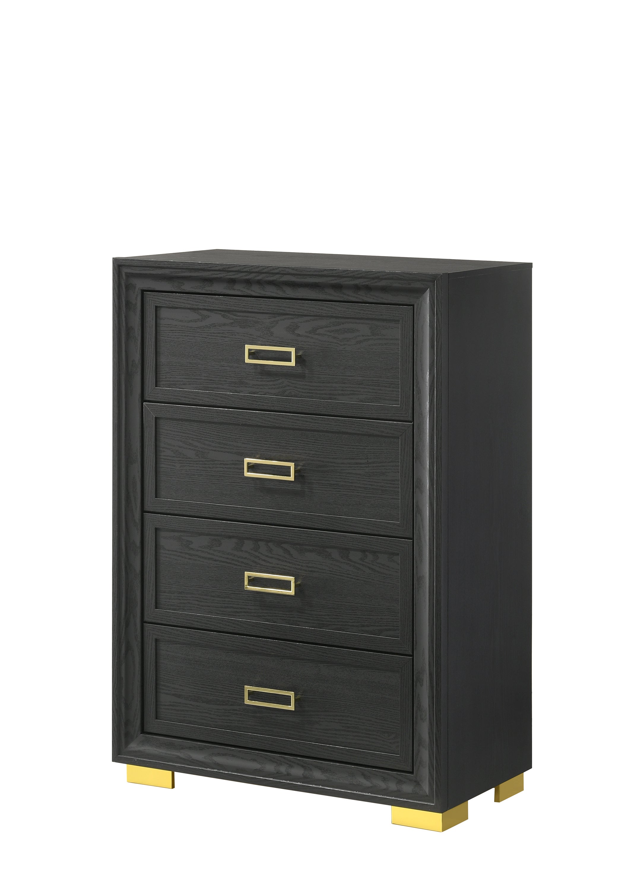 Pepe Black/Gold Panel Upholstered Bedroom Set - MyWaynesHome #