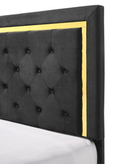 Pepe Black/Gold Panel Upholstered Bedroom Set - MyWaynesHome #