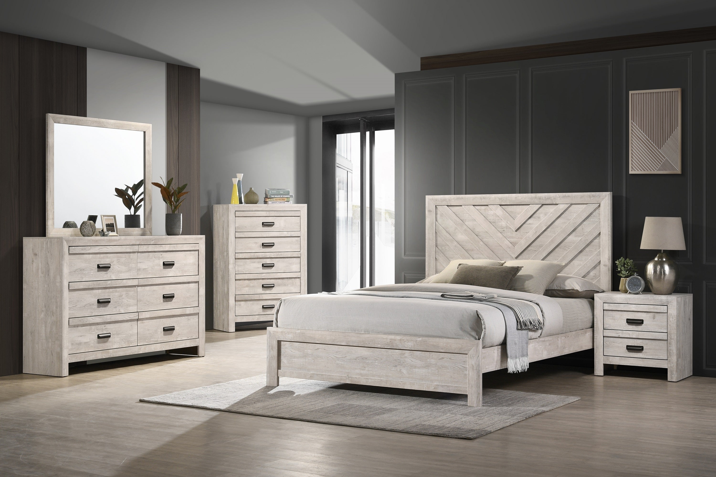 Valor Beige Full Panel Bed - MyWaynesHome #