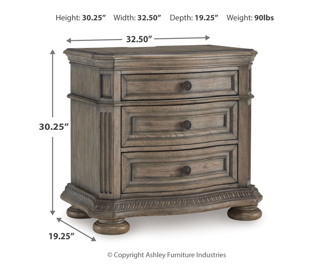 Ardenfield King Sleigh Bed, Dresser, Mirror and Nightstand