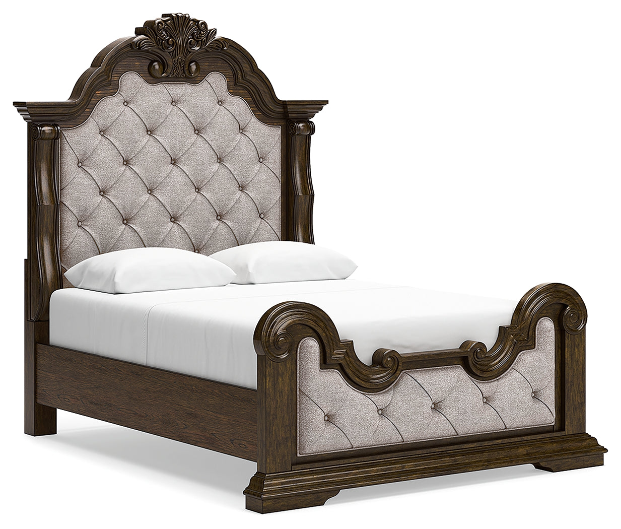 Maylee Queen Upholstered Bed, Dresser, Chest and Nightstand