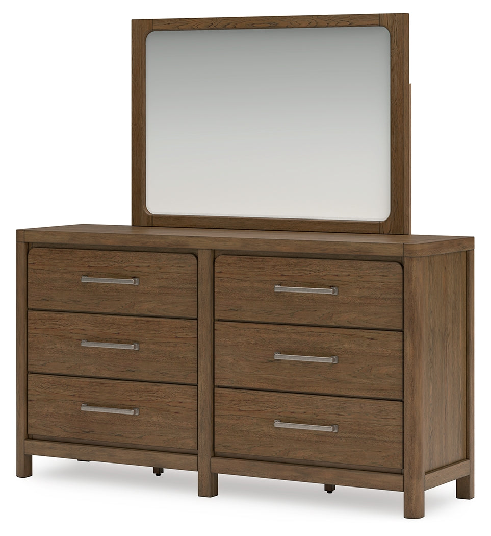 Cabalynn King Upholstered Bed, Dresser, Mirror and Nightstand