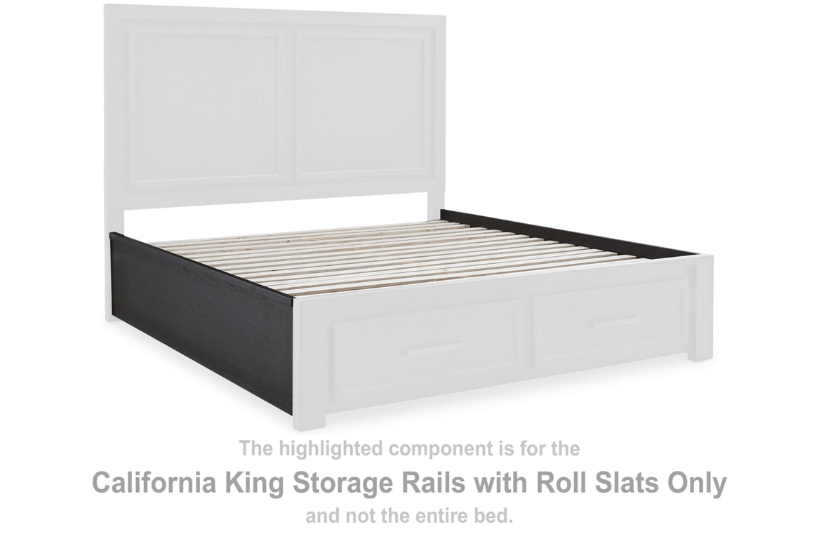 Foyland California King Panel Rails with Roll Slats