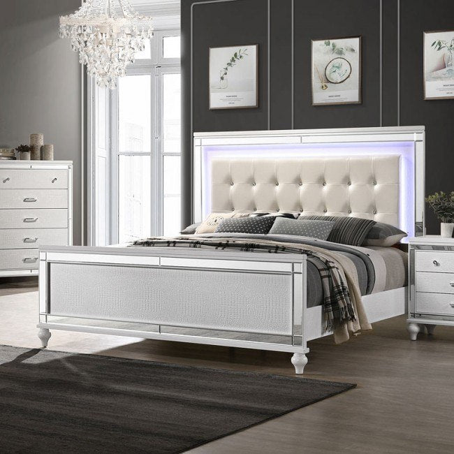 New Classic Valentino King Bed-White - MyWaynesHome #