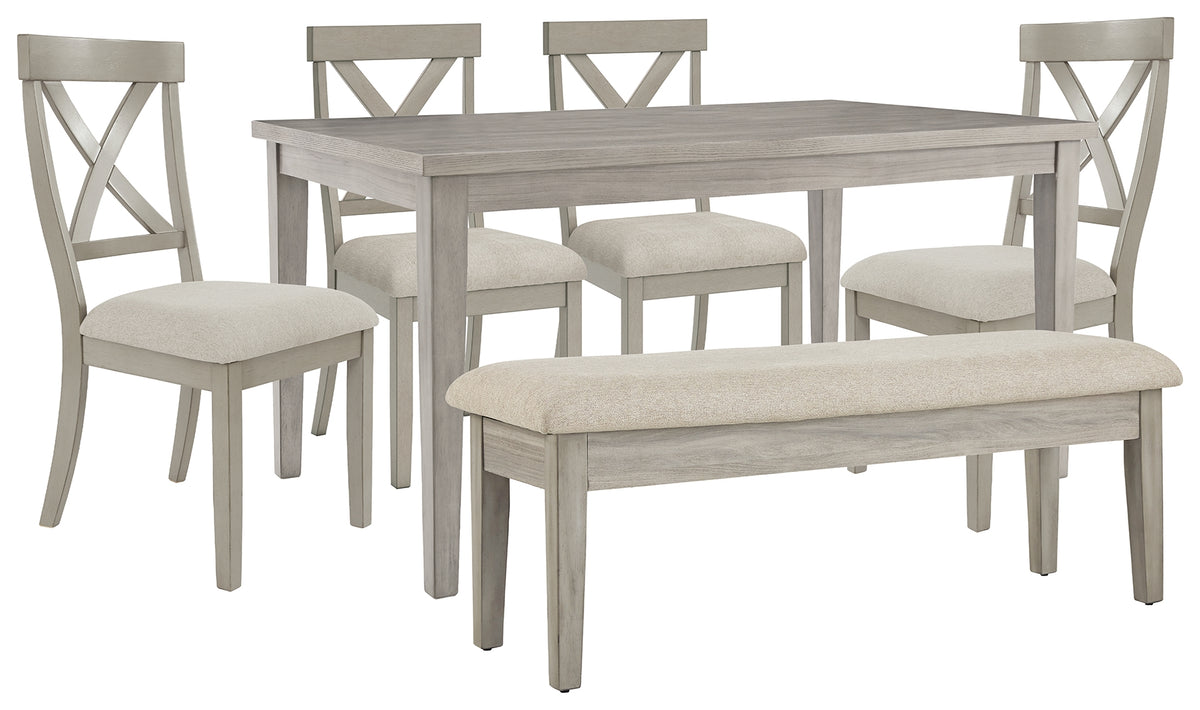Parellen Dining Table, 2 Chairs and Bench