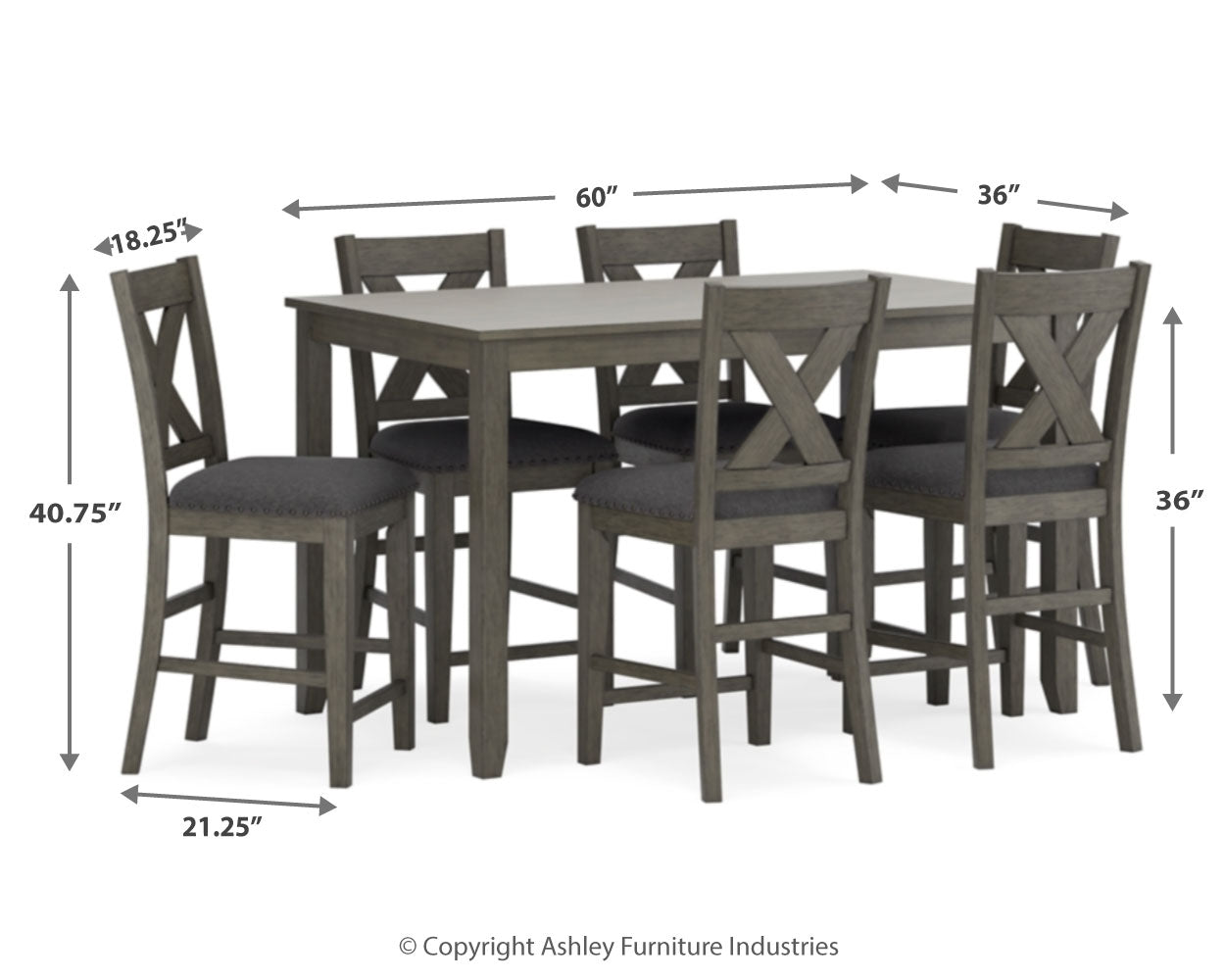Caitbrook Counter Height Dining Table and Bar Stools (Set of 7)