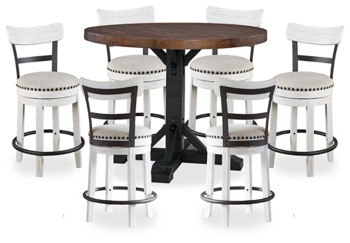 Valebeck Counter Height Dining Table and 6 Barstools