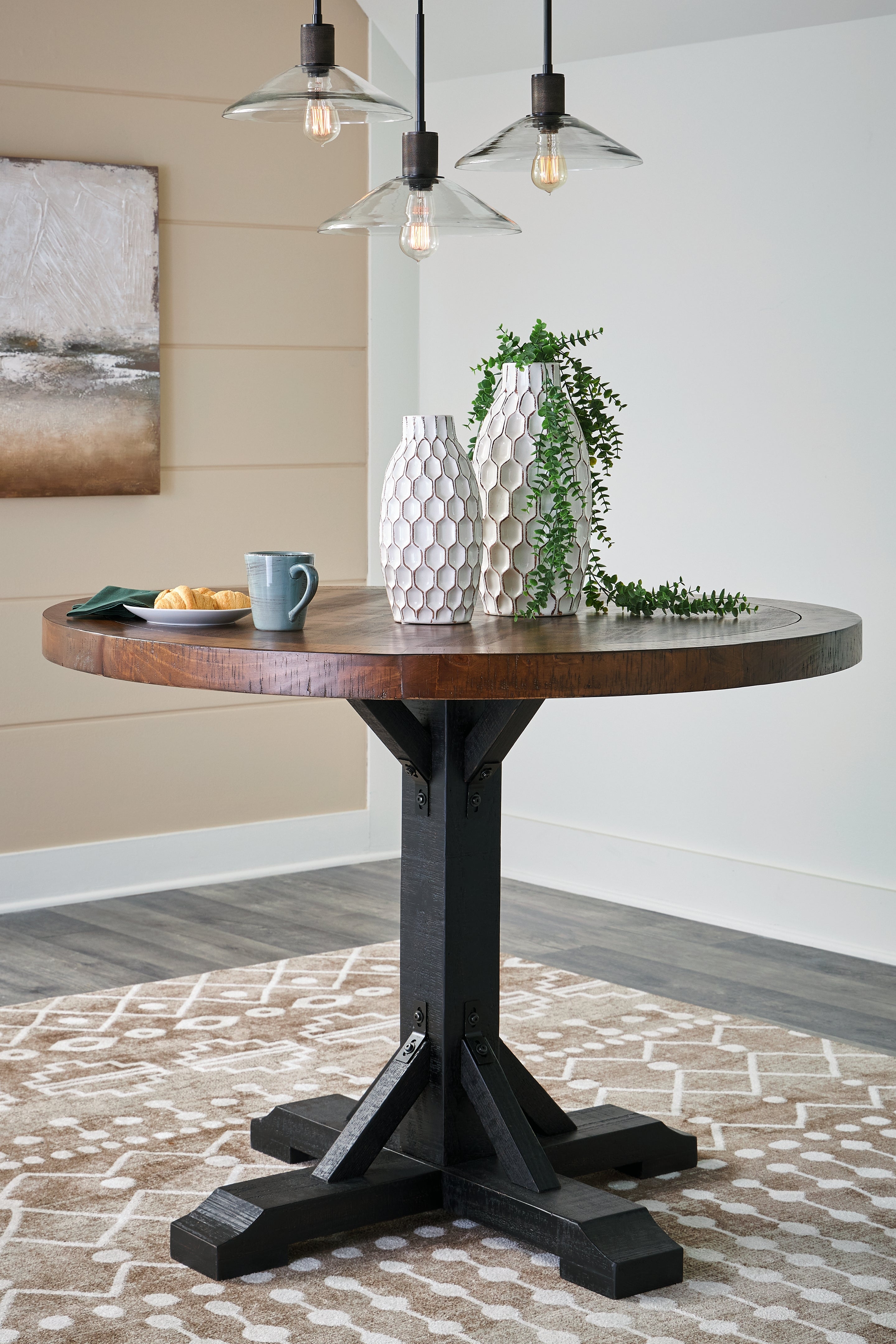 Valebeck Counter Height Dining Table and 6 Barstools