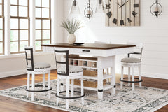 Valebeck Counter Height Dining Table and 4 Barstools