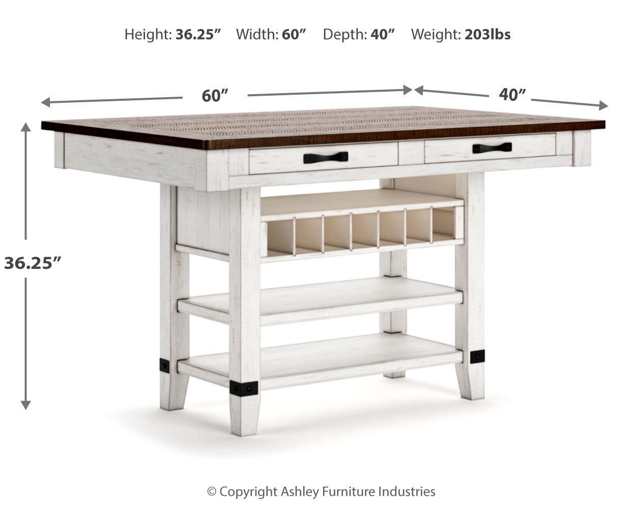 Valebeck Counter Height Dining Table and 6 Chairs