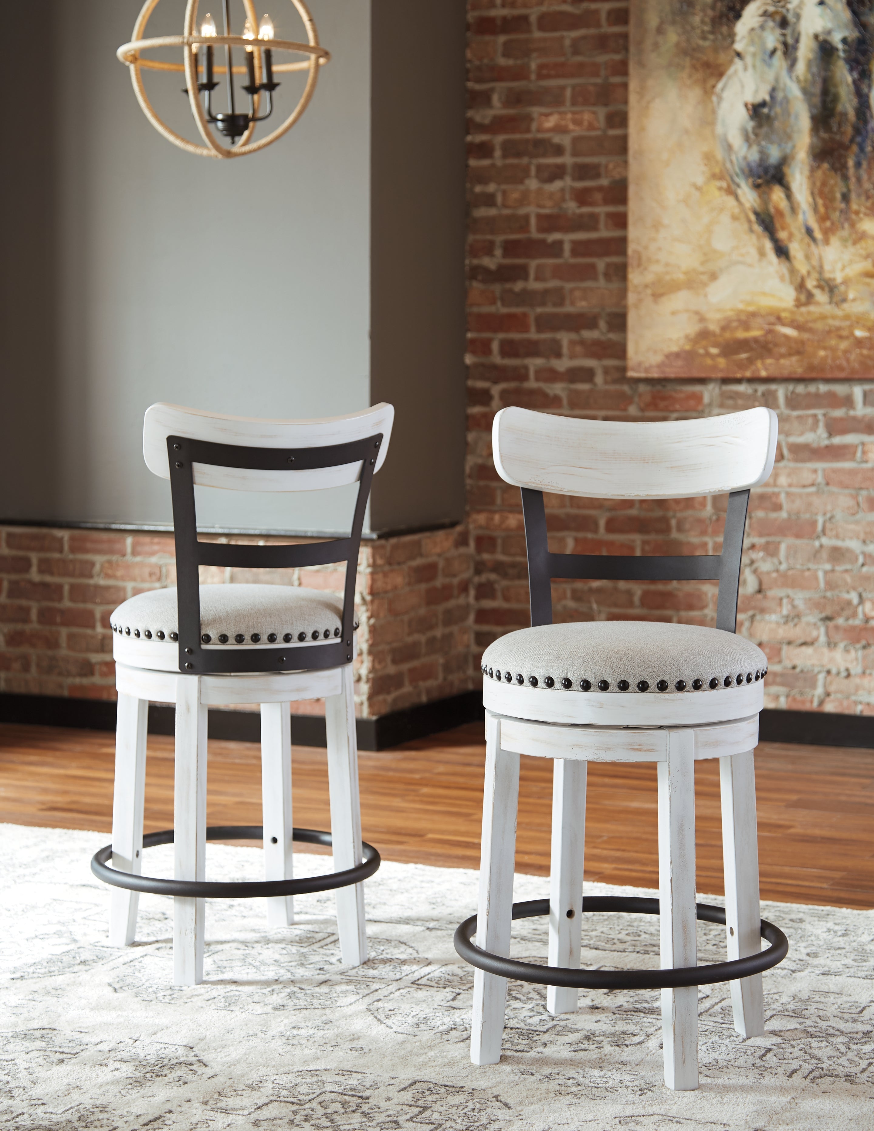 Valebeck Counter Height Dining Table and 6 Barstools