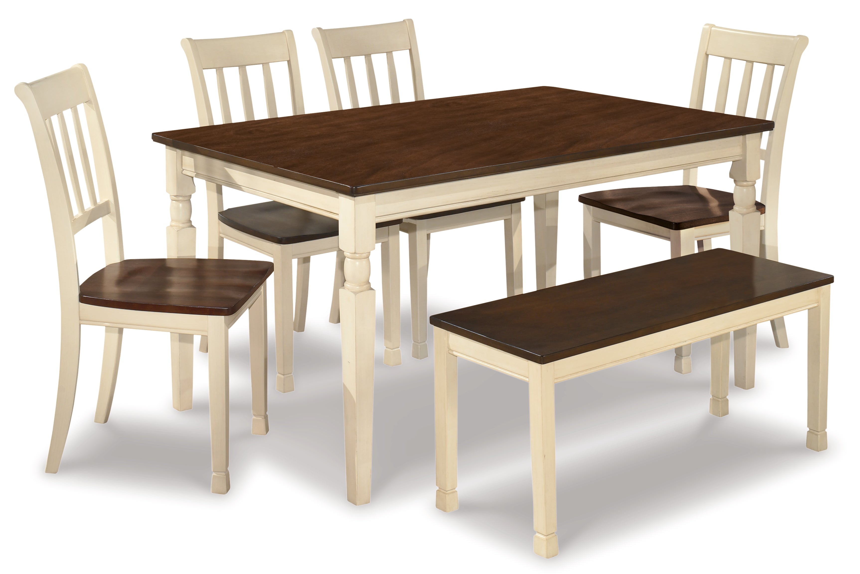 Whitesburg Dining Table with 4 Chairs and Bench - MyWaynesHome #