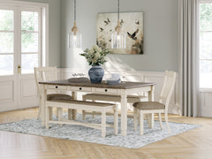 Bolanburg Dining Table with 2 Chairs and 2 Benches