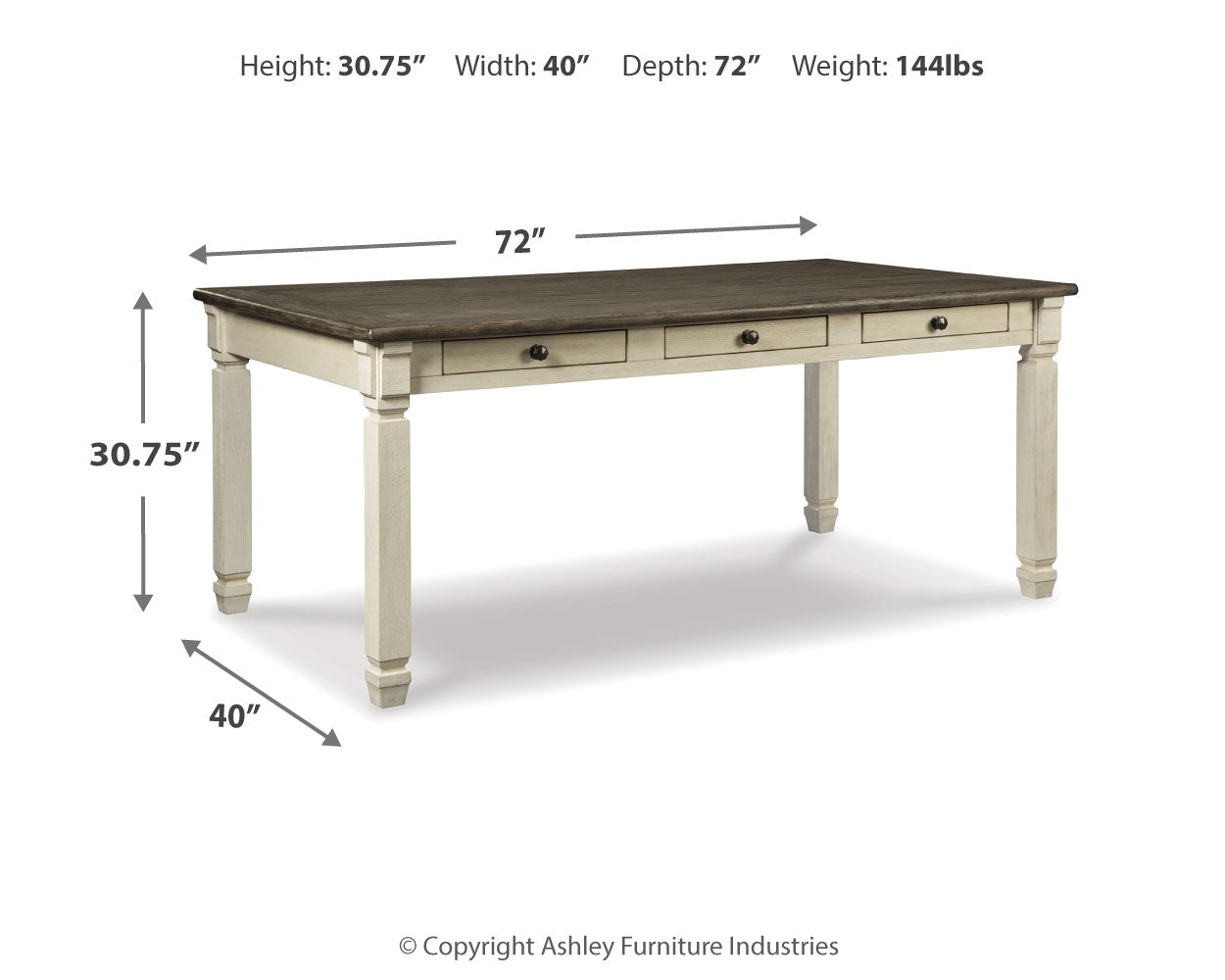Bolanburg Dining Table and 6 Chairs with Server